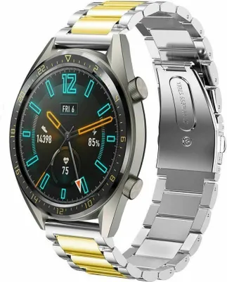 Produktbild von Strap-it Huawei Watch GT 2 Stahlarmband (Silber / Gold)