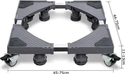 Image de LZQ Socle réglable pour machine à laver Socle pour machine à laver 8 pieds avec 4 roues pour sèche-linge, machine à laver et réfrigérateur