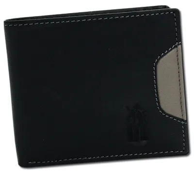Produktbild von DrachenLeder Herren Geldbörse Portemonnaie Leder schwarz grau 2x115x95cm OPO002S1