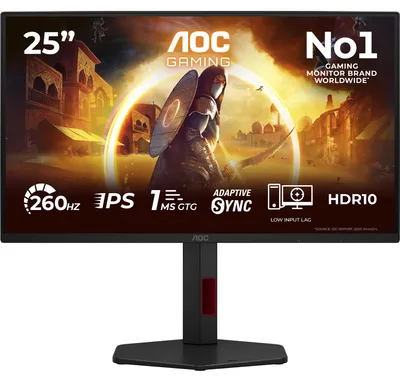 Produktbild von AOC G4 25G4ZR, 62,2 cm (24.5"), 1920 x 1080 Pixel, LCD, 1 ms, Schwarz, Rot