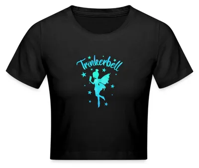 Produktbild von Spreadshirt Trinkerbell JGA Junggesellinnenabschied Party Crop Top, S, Schwarz