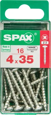 Produktbild von SPAX 4231010400351, Schraube, Zink, Holz, Flachkopfschraube, Pozidriv, Silber