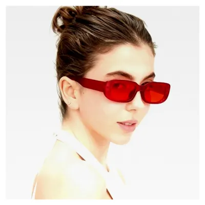 Produktbild von Retro Sonnenbrille für Herren und Damen mit roten Gläsern und UV-Schutz, Vintage-Stil