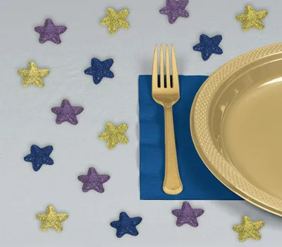 Produktbild von 32 Eid Mubarak Glitzersterne 2,7 cm