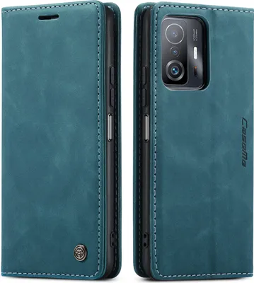 Produktbild von Xiaomi Mi 11T Hülle, Retro Kunstledertasche mit Standfunktion Schutzhülle für Xiaomi Mi 11T / Mi 11T Pro Blau