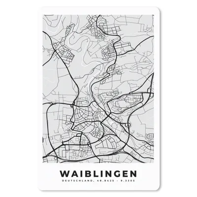 Produktbild von MuchoWow® Mauspad Mousepad Stadtplan - Waiblingen - Karte - Deutschland 40x60 cm - Mousepads - Maus Mat - Pad - Mausunterlage - Schreibtisch Accesoire