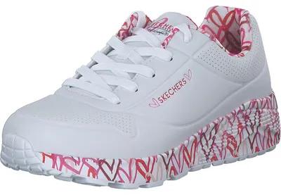 Produktbild von Skechers Mädchen Sneaker, White Synthetic Red Pink Trim, 27.5 EU