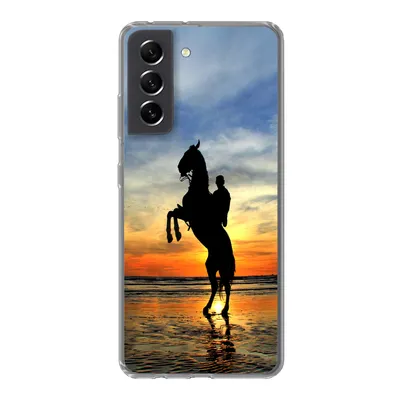 Produktbild von MuchoWow® Handyhülle Schutzhülle Hülle für Samsung Galaxy S21 FE Pferd - Himmel - Schatten Silikon Softcase Handy Hülle - Mobiltelefonhülle