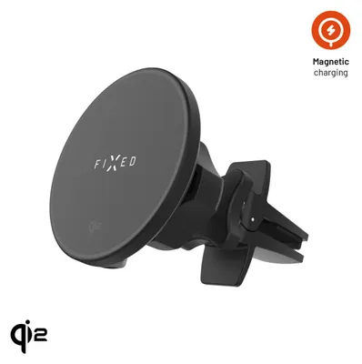 Image de Support voiture magnétique pour grille d'aération pour MagSafe, Fixed MagRound 2 Qi2 15W, noir