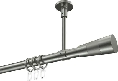 Produktbild von Interdeco Gardinenstange / Vorhangstange Edelstahl-Optik, Typ Sonette Tanara (Konus Bicolor) Deckenmontage, 20 mm Ø 1-läufig, 200 cm