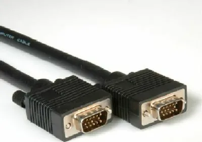 Produktbild von VGA Kabel 10m schwarz M/M 15-polig doppelt abgeschirmt mit 2 Ferritkernen PC-99 Standard