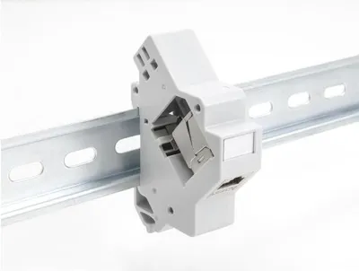 Produktbild von Delock Keystone Halterung für Hutschiene mit Erdung grau