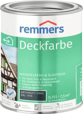 Produktbild von Remmers Deckfarbe anthrazitgrau (RAL 7016) 0,75 l, Holzlack