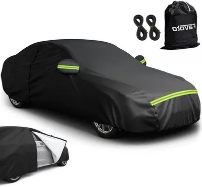 Produktbild von Famanu Autoabdeckung Winter Vollgarage Staubdicht Wasserdicht für 450-495cm Limousine - Schwarz