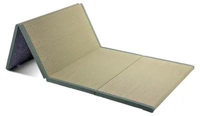 Produktbild von Tatami Matte Japanisches Bett Bodenmatratze Faltbare Futon-Matratze Mit 100% Natürlichem Grünem Binsengras Ideal Für Meditation, Yoga, Zen-Zimmer (Größe: 75×200×3.5cm)
