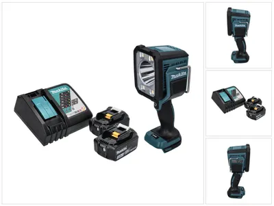 Produktbild von Makita DML 812 RF Akku LED Handstrahler Taschen Lampe 18 V 1250 lm + 2x Akku 3,0 Ah + Ladegerät
