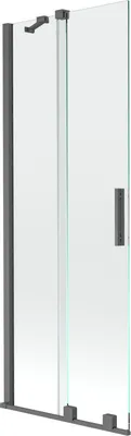 Produktbild von Mexen Velar 2-Flügel-Badewannenwand Regulierbare 70 x 150 cm, transparent, gun gray gebürstet - 896-070-000-01-66