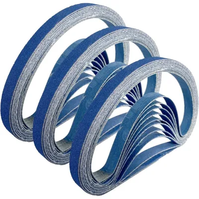 Obrázek produktu pro Brusné pásy Zirkonkorund, rozměr 10 x 330 mm, 35 kusů, zrnitost 60-320, vhodné pro zpracování dřeva, kovu a kamene