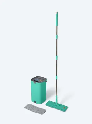 Produktbild von Wischmopp Mop Set Mopp Bodenwischerset Wischmop mit Eimer und Bezug türkis