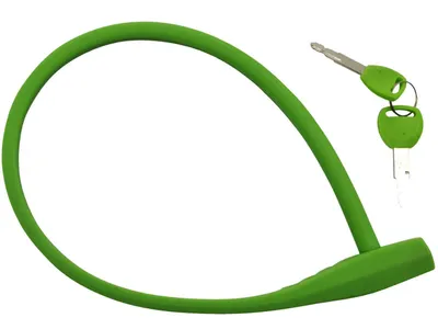 Produktbild von Silikon Kabelschloss Flexibles Fahrradschloss mit Schlüssel Schloss mit Gummimantel Grün