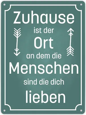 Produktbild von Metallschild XL in 21x28 cm mit schönem Spruch über das Zuhause für das