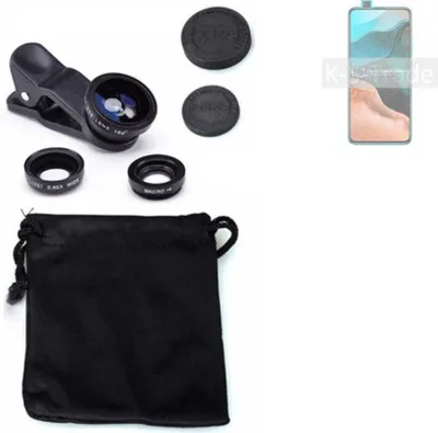 Produktbild von K-S-Trade Smartphone Kamera Linsen Set Kompatibel mit Xiaomi Redmi K30 Pro Zoom 3in1 Clip-On Kamera Adapter Macro Weitwinkel FishEye Fischauge