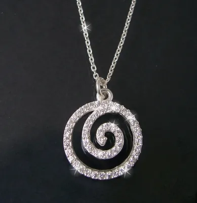 Produktbild von Kette 925 Silber Ankerkette 41-44cm Anhänger Spiral Zirkonia 1601245