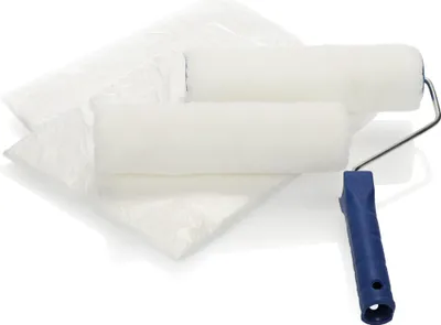 Produktbild von COM-FOUR® 5-teiliges Maler-Set - Abdeckplane, Farbrollen und Farbwalzenbügel, Malerutensilien für Dekorations-, Maler- und Renovierungsarbeiten