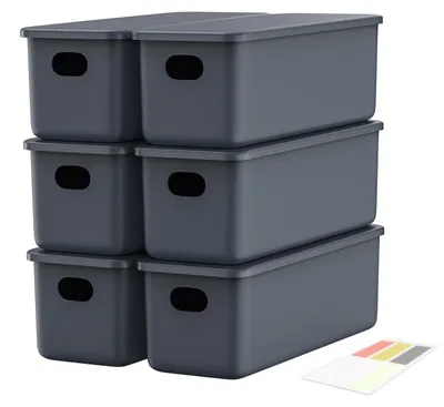 Immagine prodotto di Omgoods - Set di 6 contenitori in plastica con coperchio
