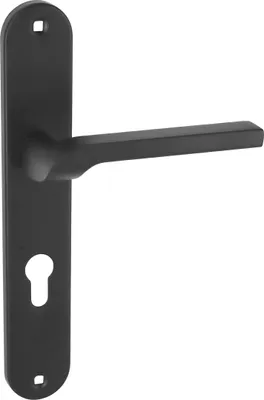 Zdjęcie produktu dla Klamka drzwiowa Luga II czarna, szyld 240 mm, rozstaw 72 mm, aluminiowa, do drzwi wewnętrznych 38-45 mm, zestaw montażowy w komplecie