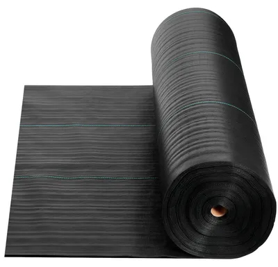 Produktbild von Unkrautvlies, strapazierfähig, 1,8 x 76,2 m, 141,7 g, Landschaftsvlies, gewebtes Unkrautvlies, Gartenvlies, Unkrautbarriere, Bodenabdeckung zur Unkrautbekämpfung, Geotextilgewebe, Gartenmatte, schwarz