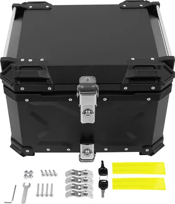 Produktbild von Motorrad Topcase - Heckkoffer - 55 L - Wasserdicht - Aluminiumlegierung & Kohlenstoffstahl - Sicherheitsschloss - 45×39,5×32,3 cm - Schwarz