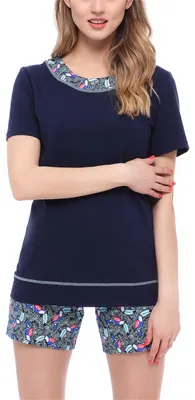 Image de Pyjama pour femme Merry Style MS10-237 (bleu marine/toucan, XL)