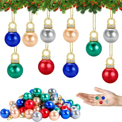 Image de Lot de 100 mini boules de Noël pour la décoration du sapin