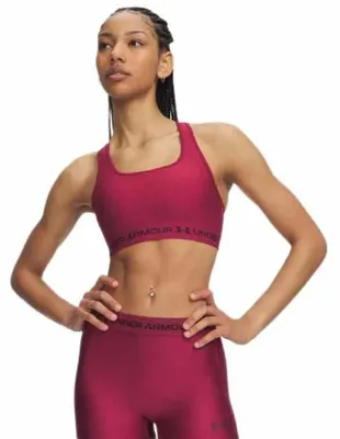 Zdjęcie produktu dla Bralet Under Armour Crossback Mid - kolor: bordo, rozmiar: M