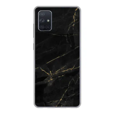Produktbild von MuchoWow® Handyhülle Schutzhülle Hülle für Samsung Galaxy A71 Marmor - Schwarz - Gold - Chic - Marmoroptik - Design Silikon Softcase Handy Hülle - Kartenbesitzer