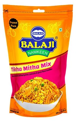 Zdjęcie produktu dla Słodko-pikantna mieszanka Balaji Tikha Mitha Mix 240g - z poha