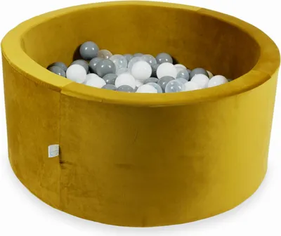 Immagine prodotto di Piscina di palline 300 pezzi 90x40 Velluto oro: bianco, grigio, trasparente