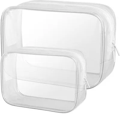 Image de Trousses de toilette étanches, en PVC, transparentes, format voyage