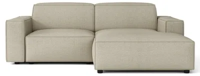 Image de Selsey Sellmo - Canapé d'angle, tissu en velours gris-beige, 210 cm