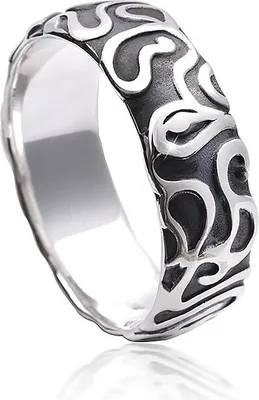 Produktbild von MATERIA Damen Ring Silber 925 antik geschwärzt - Silberring Labyrinth 7mm breit Frauen Schmuck SR-129