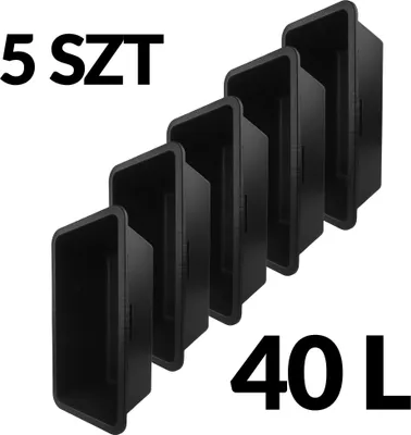 Produktbild von 5x Mörtelkasten 40L Verstärkte Mörtelwanne Maurerwanne Zementkübel Baueimer Set