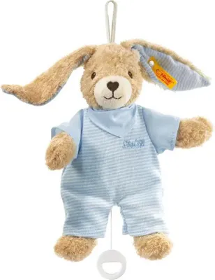 Produktbild von Steiff Hoppel Hase Spieluhr, blau, 20 cm