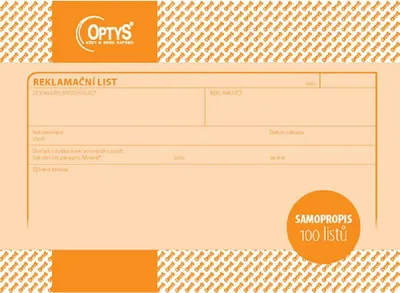 Immagine prodotto di Fogli di reclamo Optys, A5, autocopianti, 100 fogli