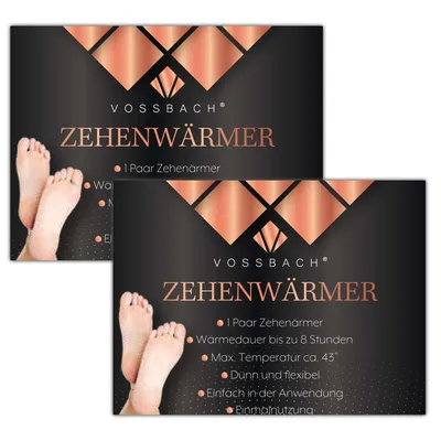 Produktbild von VOSSBACH 2 Paar Zehenwärmer 9,5 x 7 cm  8 Stunden selbstklebend Zehen Einlegesohlen Schuhwärmer Fußwärmer Wärmesohlen