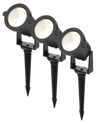 Produktbild von hoftronic LED Gartenstrahler 4,9W 425lm 3000K IP65 Schwarz 3er Set