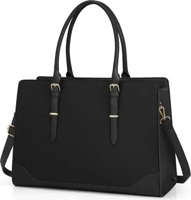 Immagine prodotto di IGOLUMON borsa da donna in pelle neraPoliuretanoborsa per computer portatile 15,6 pollici