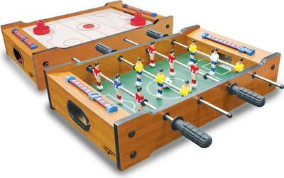 Produktbild von Carromco Multifunktionstisch Flip-XW Tischauflage 2In1 Kicker Hockey Gleithockey Mini-Kicker Mini-Hockey Pusher, Pucks & 2x Bälle