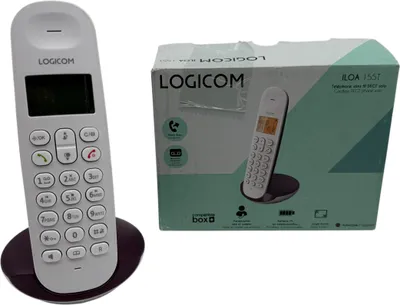 Productafbeelding van Logicom ILOA 155T draadloos vast telefoon met antwoordapparaat – Solo – Analoog en DECT-telefoon – Auberginekleurig