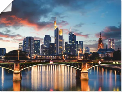 Produktbild von ARTland Poster Frankfurt am Main Skyline II Größe: 80x60 cm